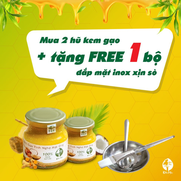 DEAL HOT - Tặng ngay bộ cọ đắp mặt khi mua 2 hũ kem gạo Độc Mộc